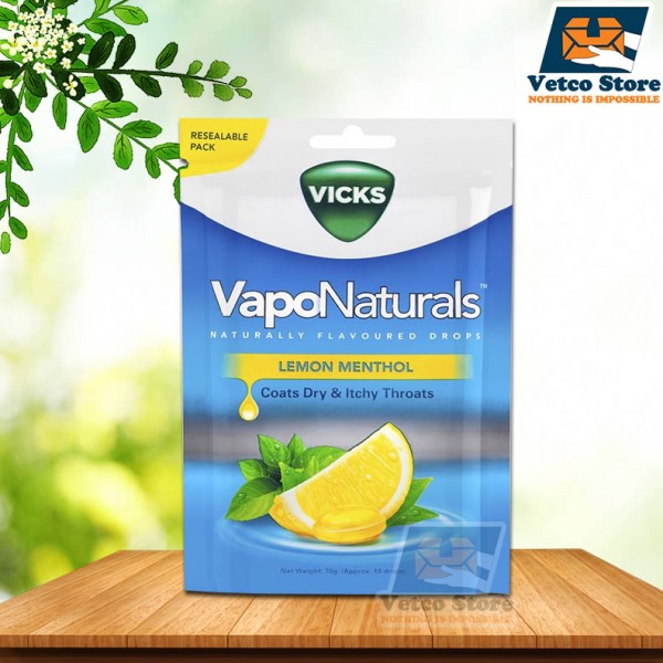 Kẹo Ngậm Vicks VapoNaturals Lemon Menthol 70g